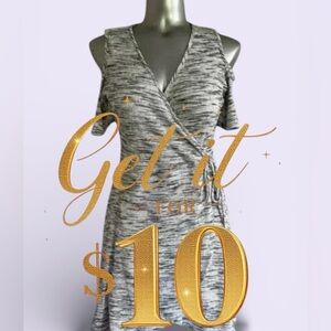 💲🔟Add-On 💟Faux Wrap Mini Dress